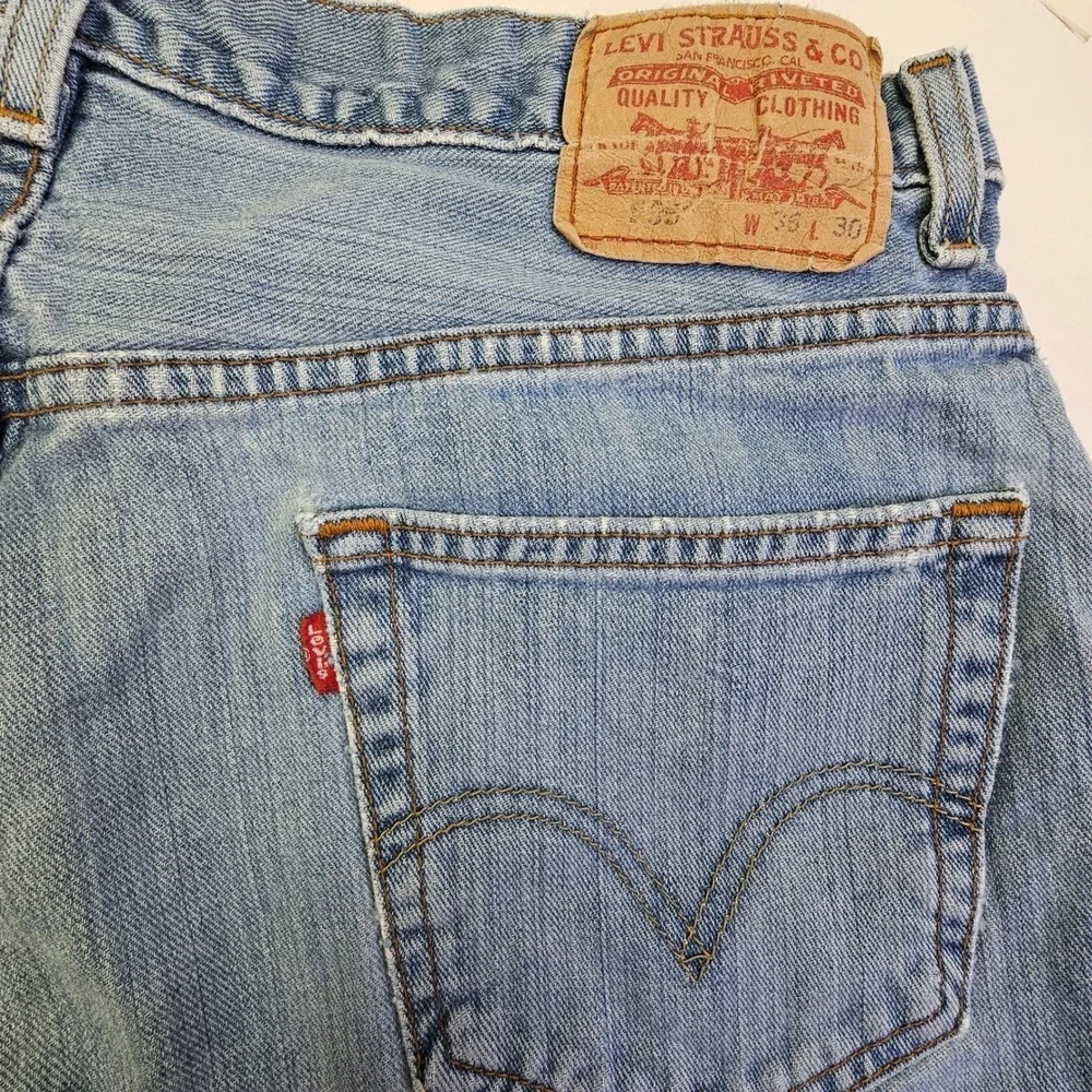 Levis 505 Regular Fit Mens Blue Jeans Medium Wash Straight Leg W36 L30 Cotton